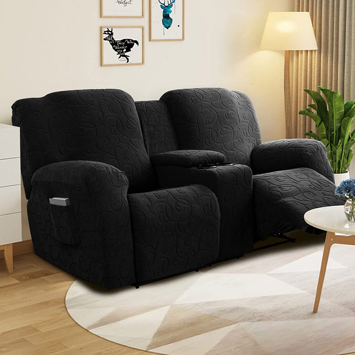 Reversible Loveseat Recliner Cover avec Console, Burundi