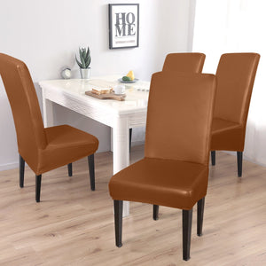 Housse de chaise en cuir imperméable(4 PCS)