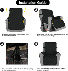 Housses réversibles et résistantes à l'eau pour fauteuil inclinable