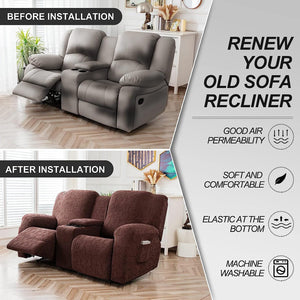 Housse de causeuse inclinable avec fleur de console centrale