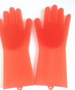 Gants de lavage de vaisselle en silicone en caoutchouc magique